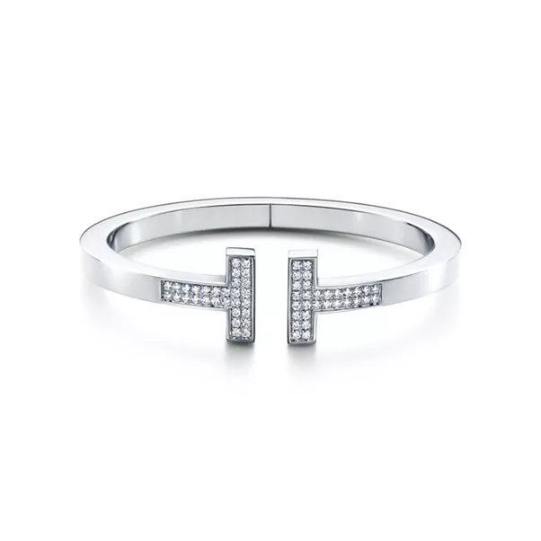 Pavé Diamond Square Bracelet in White Gold