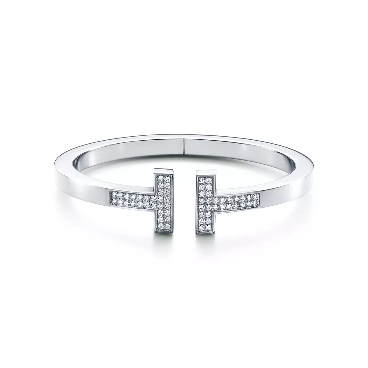 Pav&eacute; Diamond Square Bracelet in White Gold