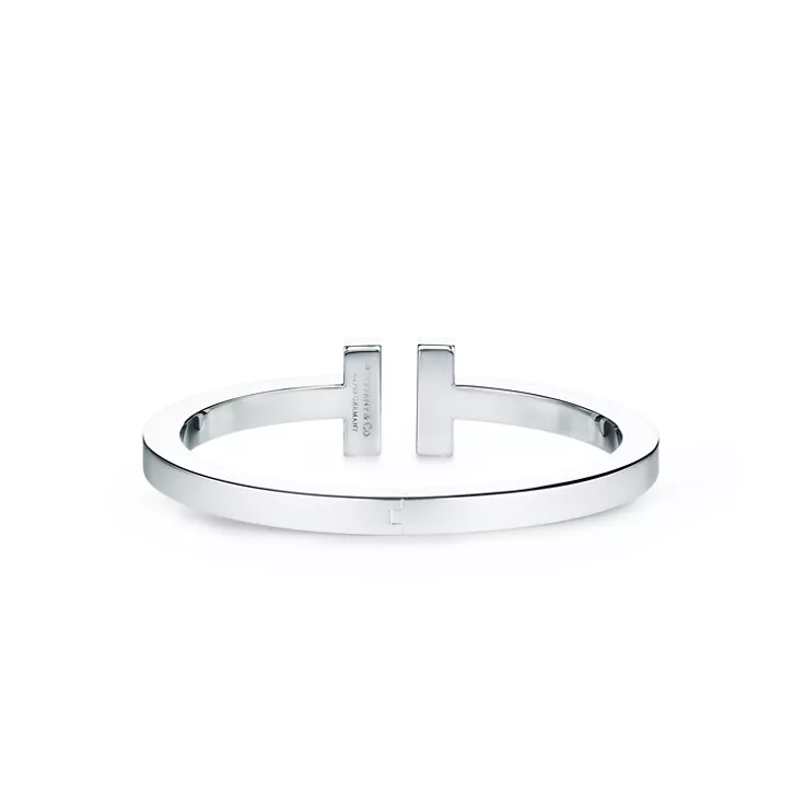 Tiffany T:Pav&eacute; Diamond Square Bracelet in White Gold, 4