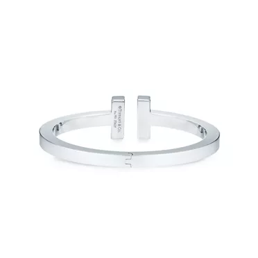 Tiffany T:Princess-cut Diamond Square Bracelet in 18k White Gold, 3