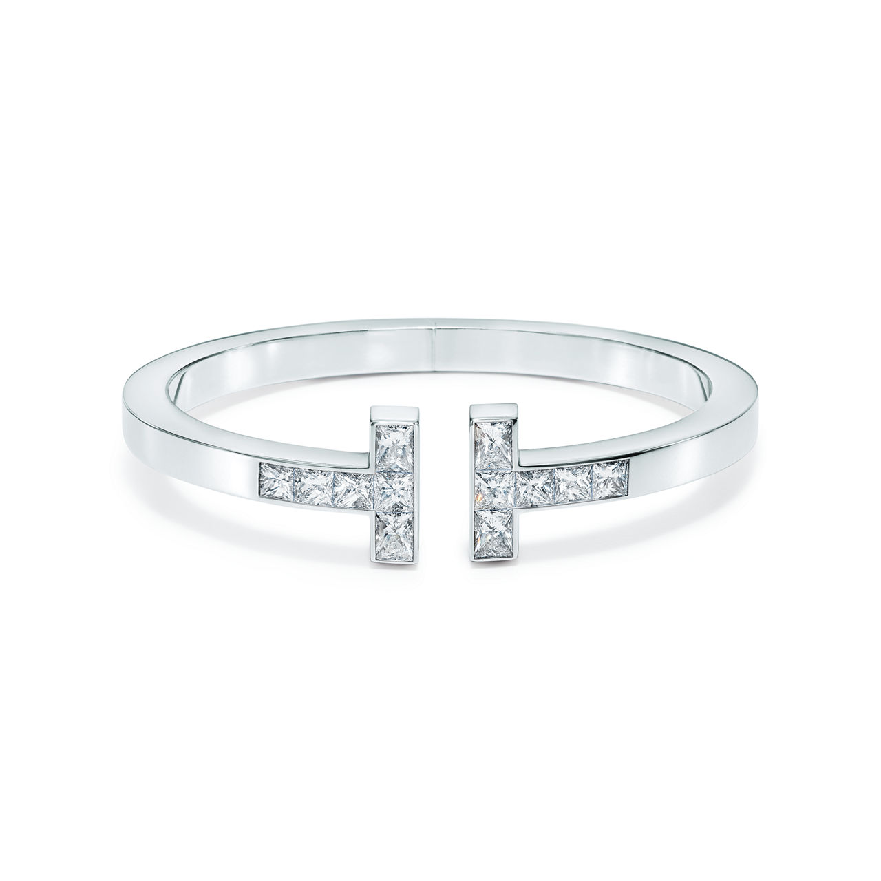 Princess-cut Diamond Square Bracelet in 18k White Gold