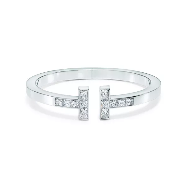 Princess-cut Diamond Square Bracelet in 18k White Gold