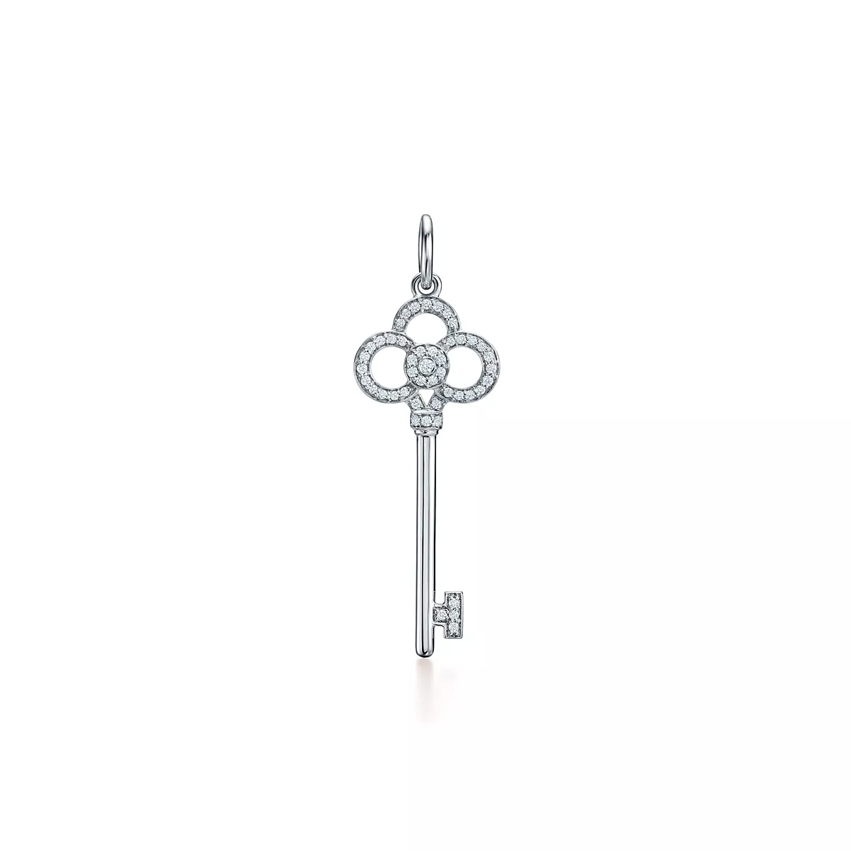 Crown Key in White Gold with Diamonds, 1.5"