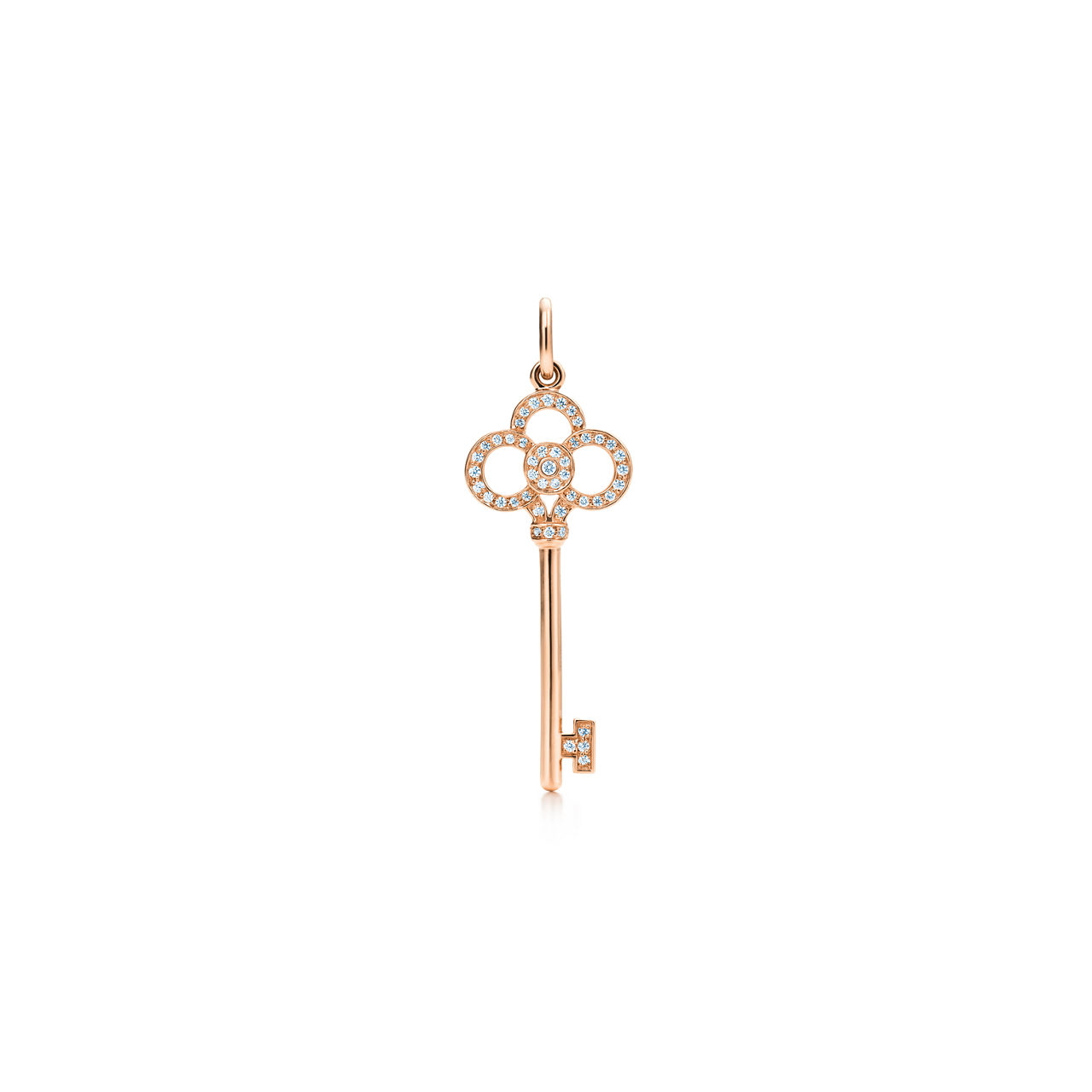 Crown Key in Rose Gold with Diamonds, 1.5"