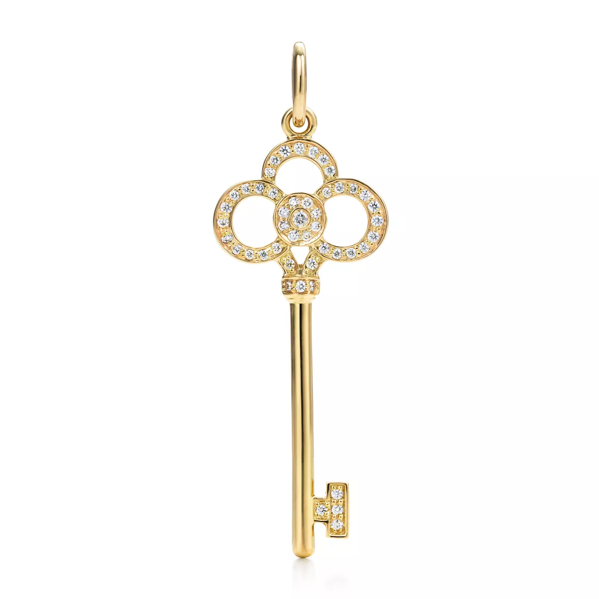Crown Key in Yellow Gold with Diamonds, 1.5"
