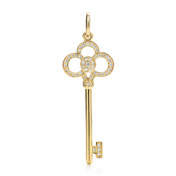 Tiffany Keys:Crown Key in Yellow Gold with Diamonds, 1.5"