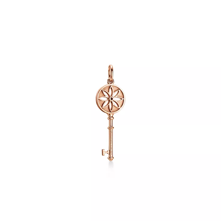 Tiffany Keys:Gänseblümchen-Schlüssel in Roségold mit Diamant, 3,8 cm, 2