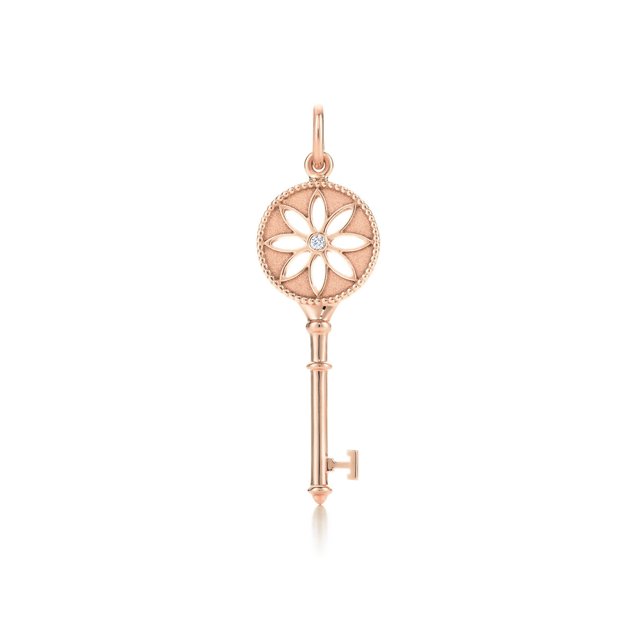 Tiffany Keys:Daisy Key in Rose Gold with a Diamond, 1.5" image number 0