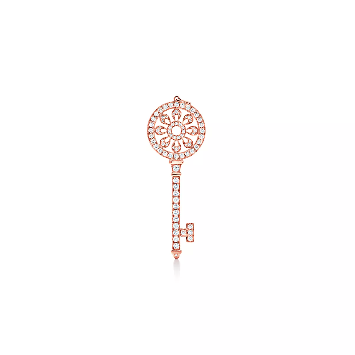 Tiffany Keys Key 18K 로즈 골드 라운드 브릴리언트 다이아몬드 One Scale