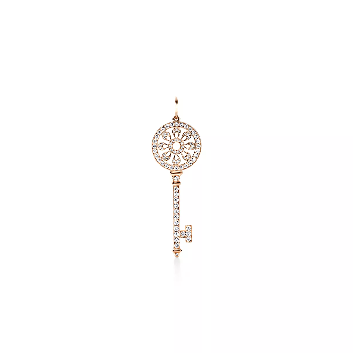 Tiffany Keys Key 18K 로즈 골드 라운드 브릴리언트 다이아몬드 One Scale