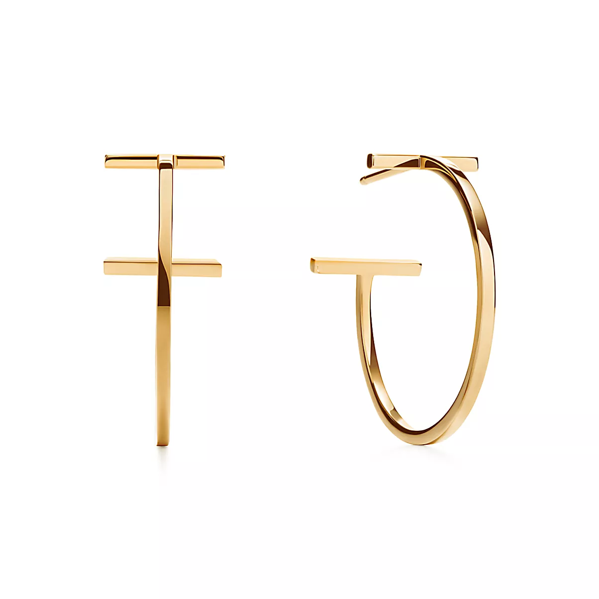 Tiffany T Earrings 18K 옐로우 골드 No Gemstone One Scale