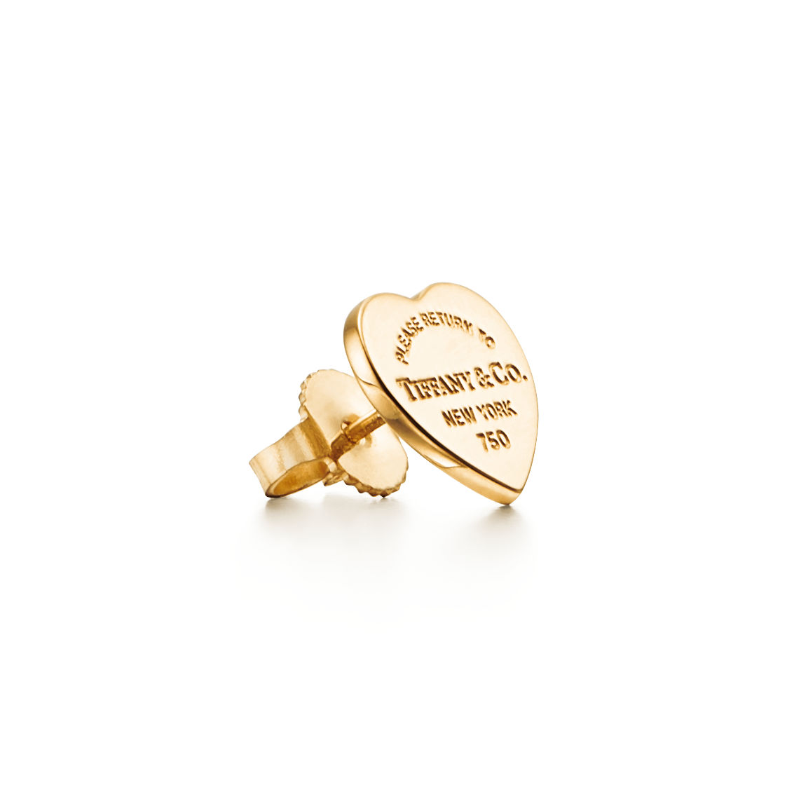 Return to Tiffany™:Heart Tag Stud Earrings in Yellow Gold, Mini image number 2