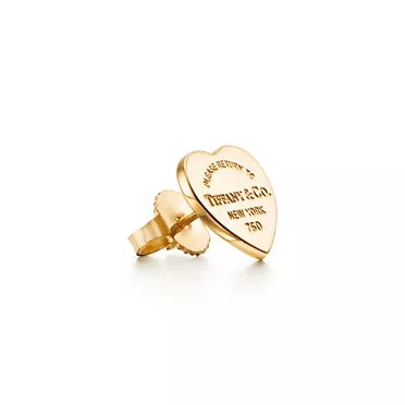 Return to Tiffany™:Pendientes de botón de insignia de corazón en oro amarillo, tamaño mini, 2