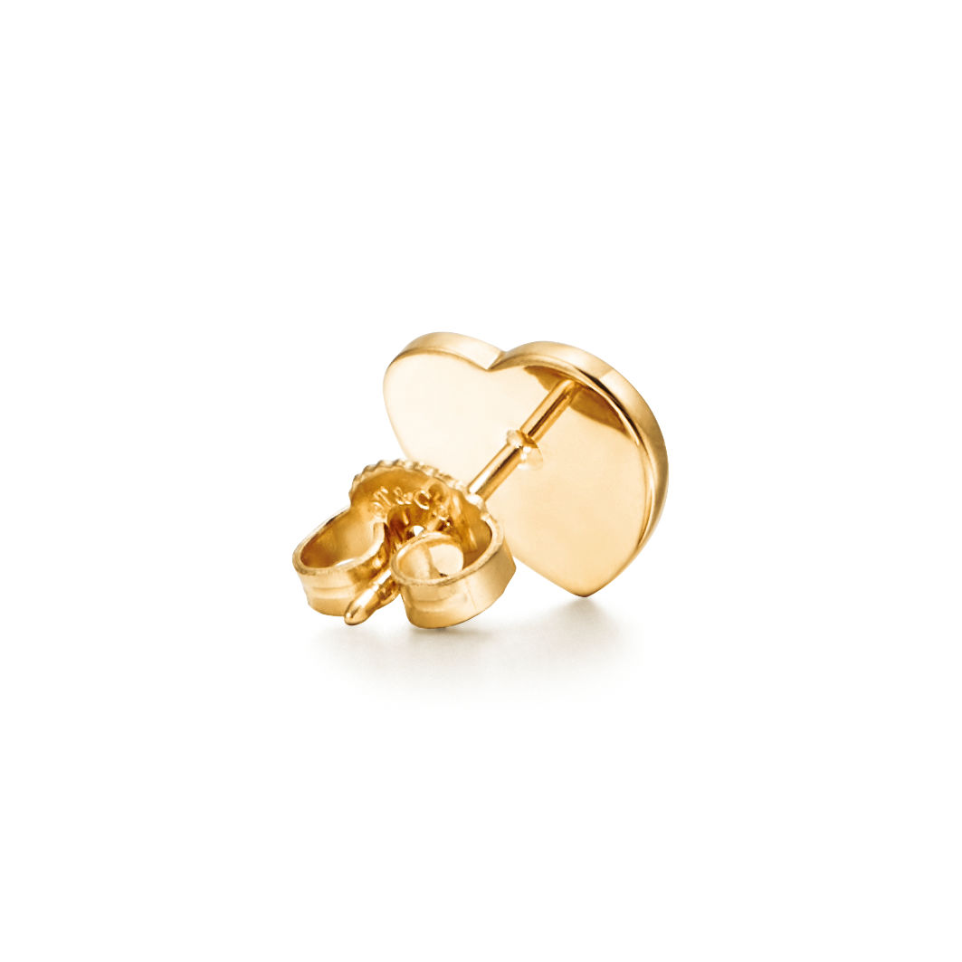 Return to Tiffany™:Heart Tag Stud Earrings in Yellow Gold, Mini image number 3