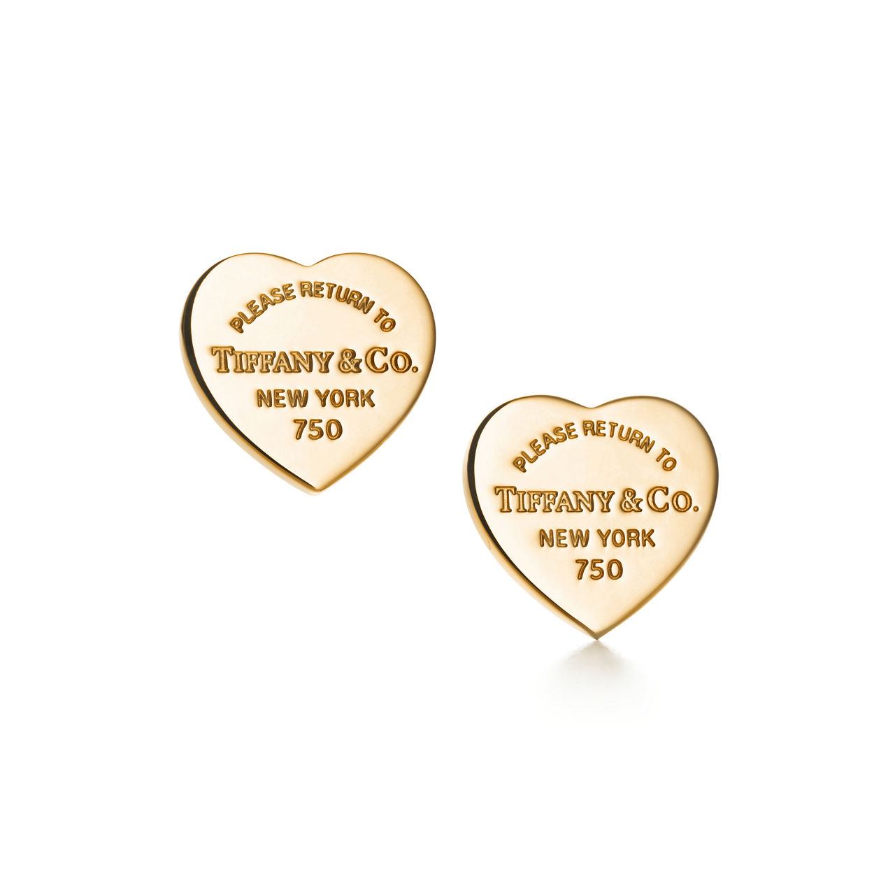 Pendientes de botón de insignia de corazón en oro amarillo, tamaño mini