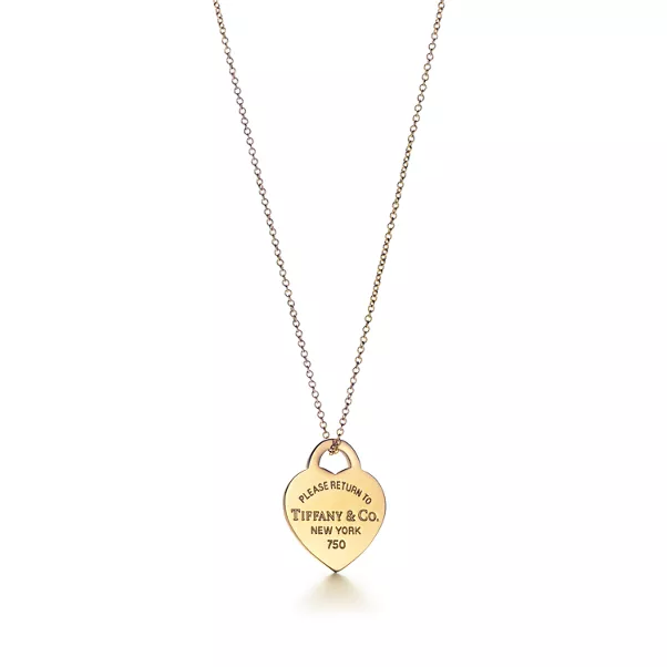 Heart Tag Pendant in Yellow Gold
