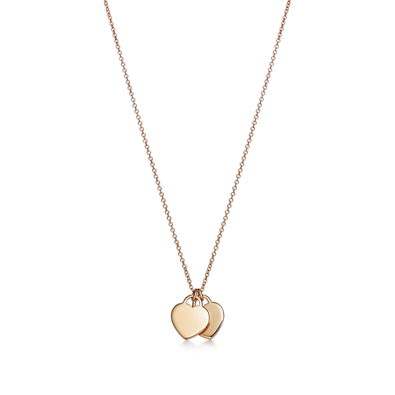 Return to Tiffany™:Double Heart Tag Pendant in Yellow Gold, Mini image number 2