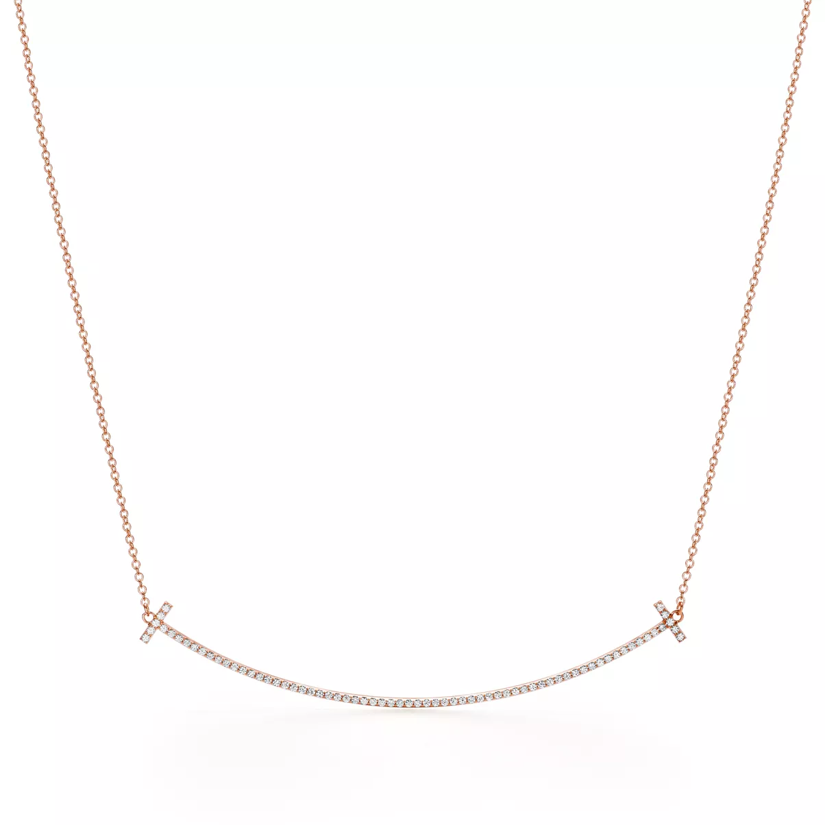 Smile Pendant in Rose Gold with Diamonds, Large