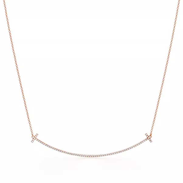 Smile Anhänger in Roségold mit Diamanten, Large
