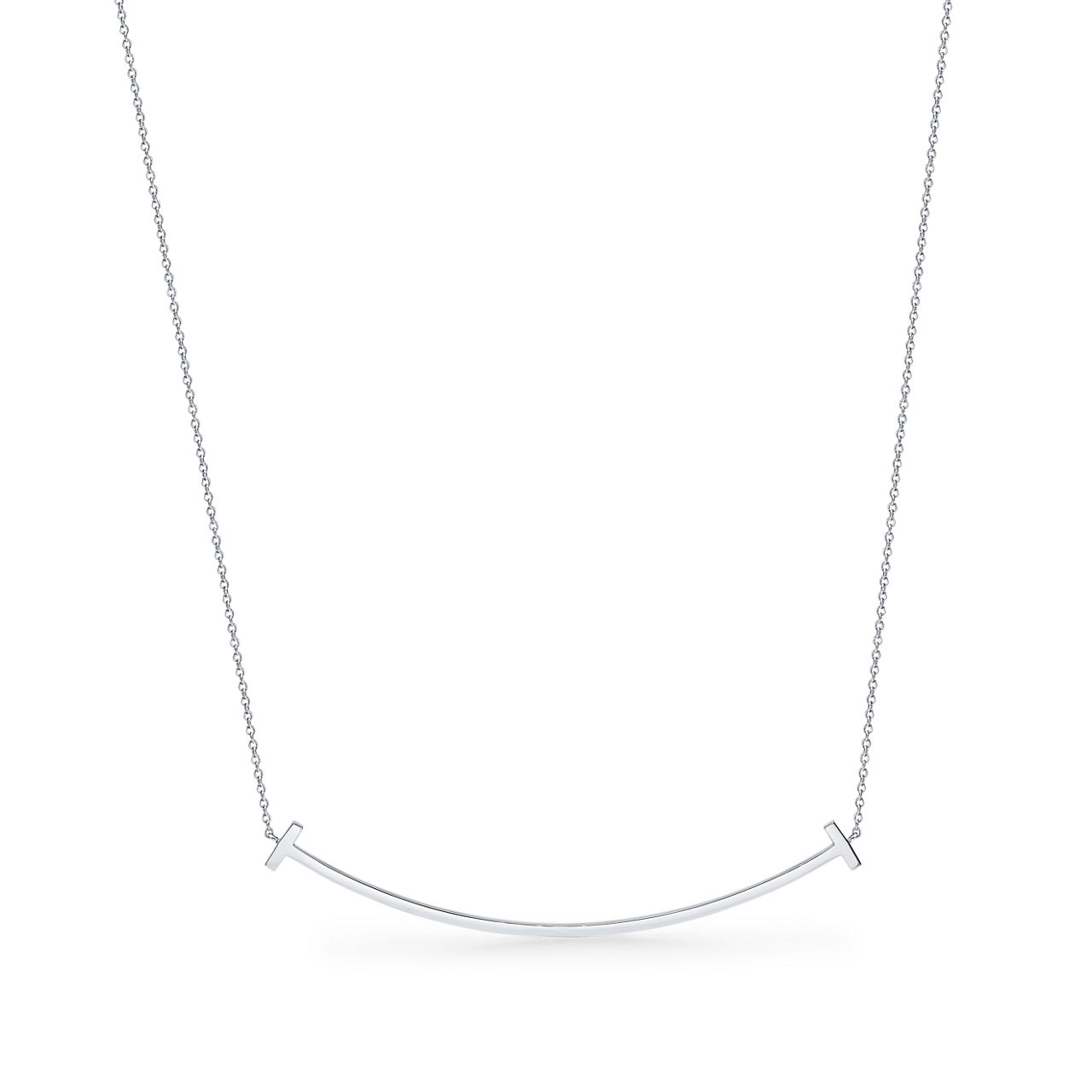 Colgante Smile de oro blanco con diamantes, tamaño grande
