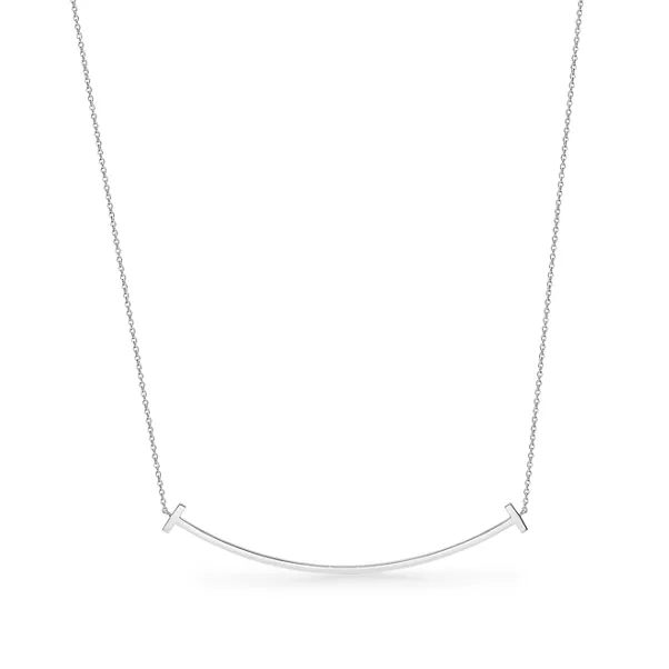 Pendente Smile in oro bianco con diamanti, grande