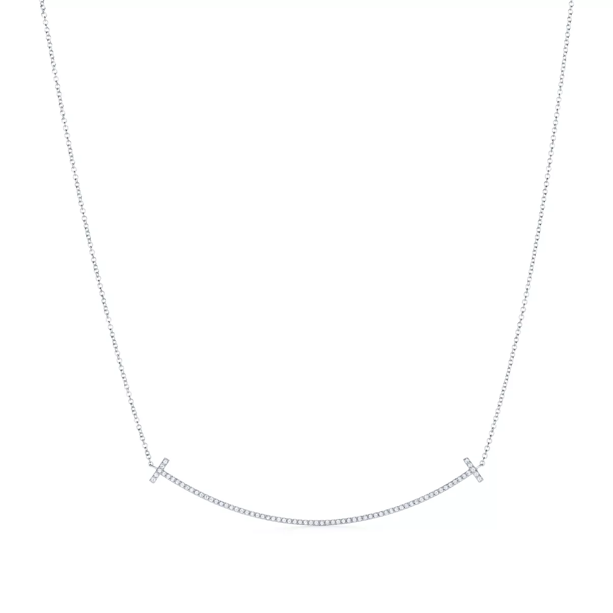 Smile Pendant in White Gold with Diamonds, Large