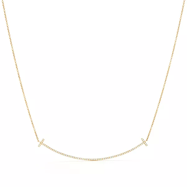 Smile Anhänger in Gelbgold mit Diamanten, Large