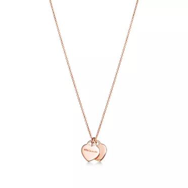 Return to Tiffany®:Double Heart Tag Pendant in Rose Gold, Mini, 2