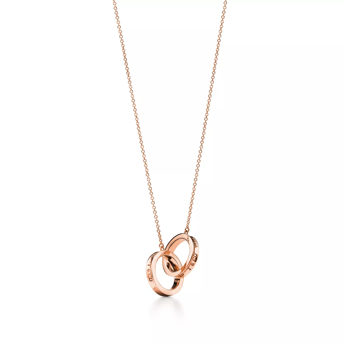 Interlocking Circles Pendant in Rose Gold, Small