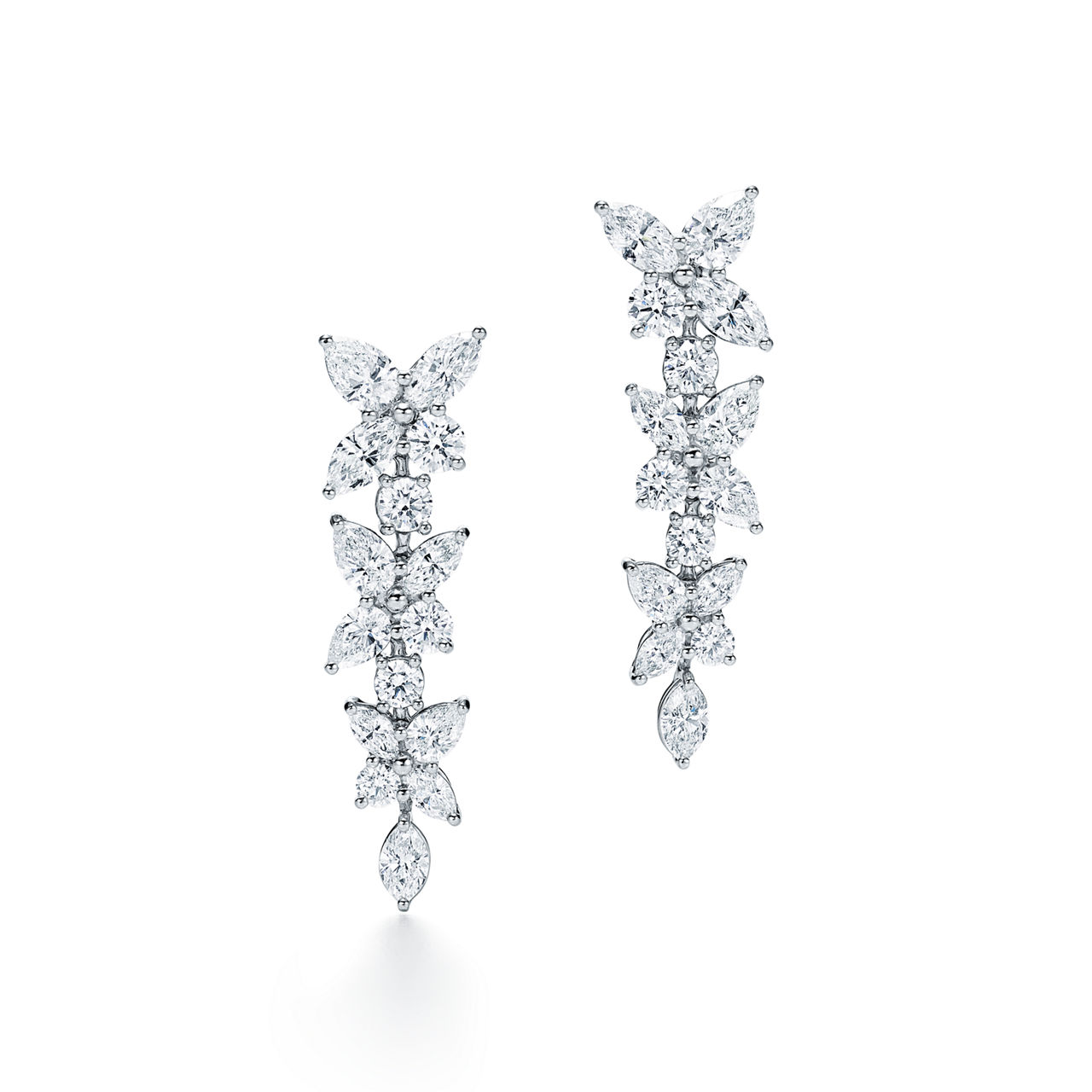 Tiffany Victoria®:Mixed Cluster Drop Earrings  image number 0