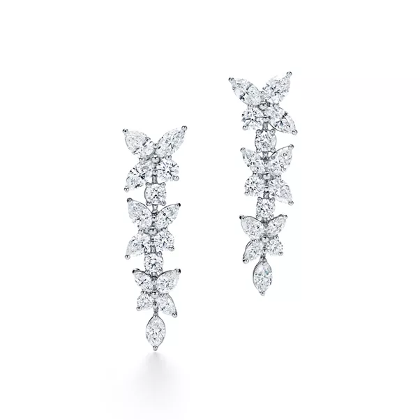 Mixed Cluster Drop Earrings