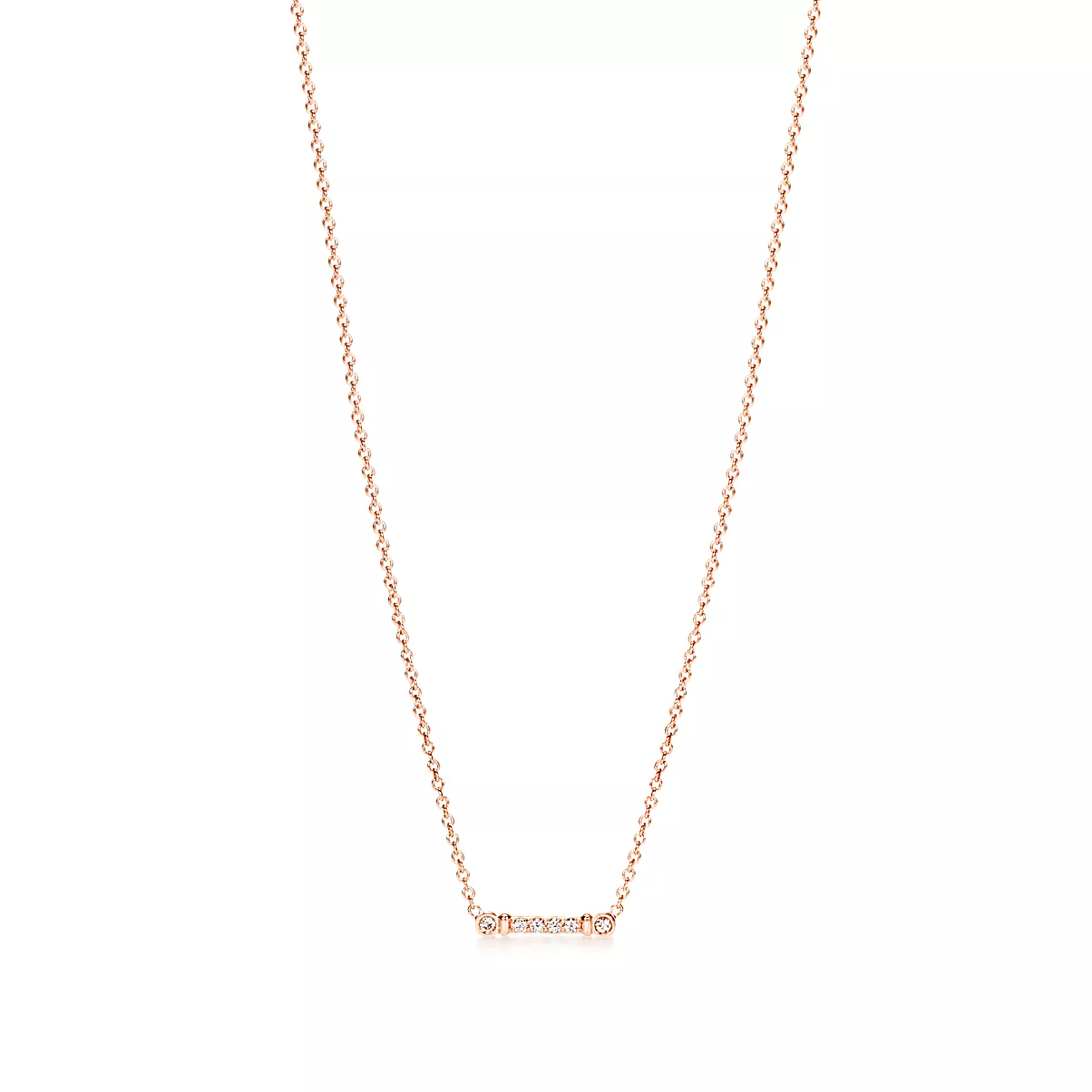 Tiffany Keys Pendant w/Chain 18K 로즈 골드 다이아몬드 One Scale