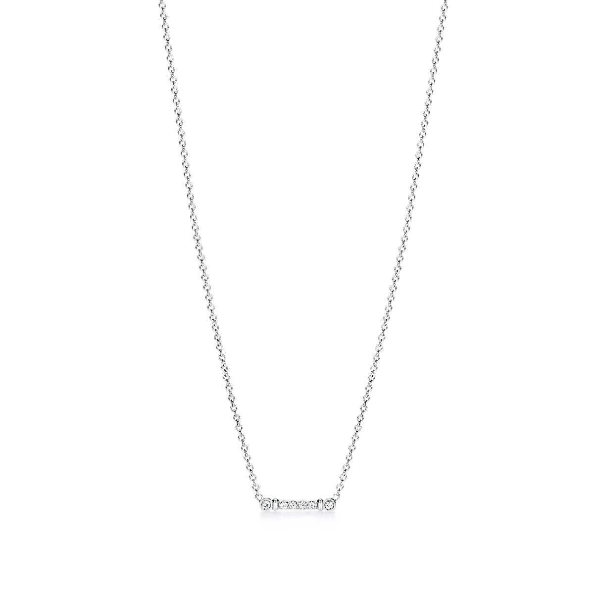 Tiffany Keys Pendant w/Chain 플래티늄 다이아몬드 One Scale