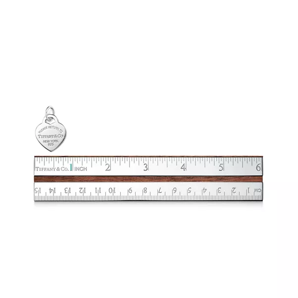 Heart Tag Charm in Silver, Medium