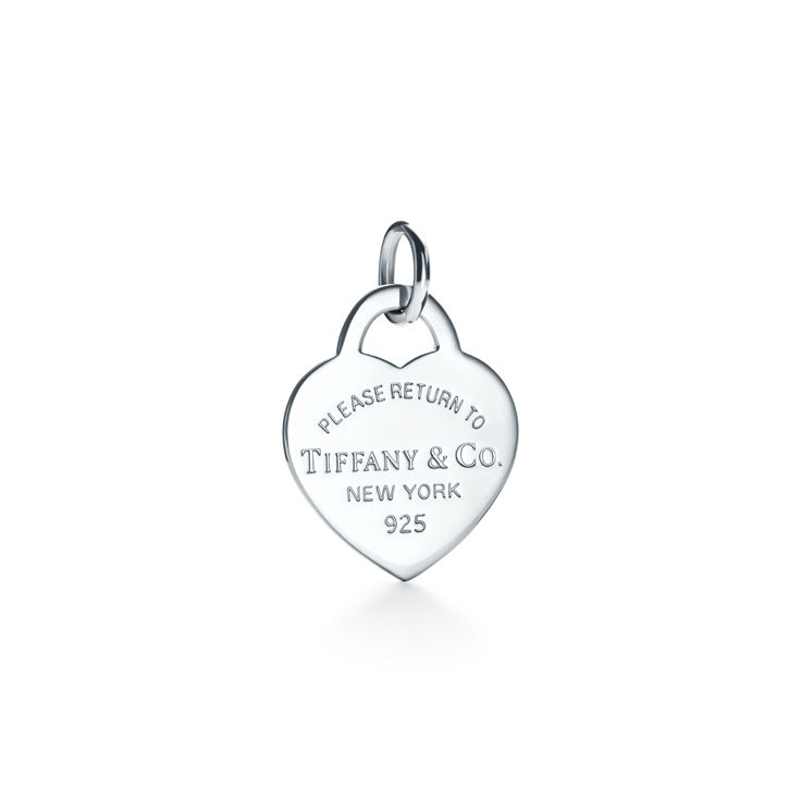 Return to Tiffany™:Pink Heart Tag Charm in Silver, Small image number 1