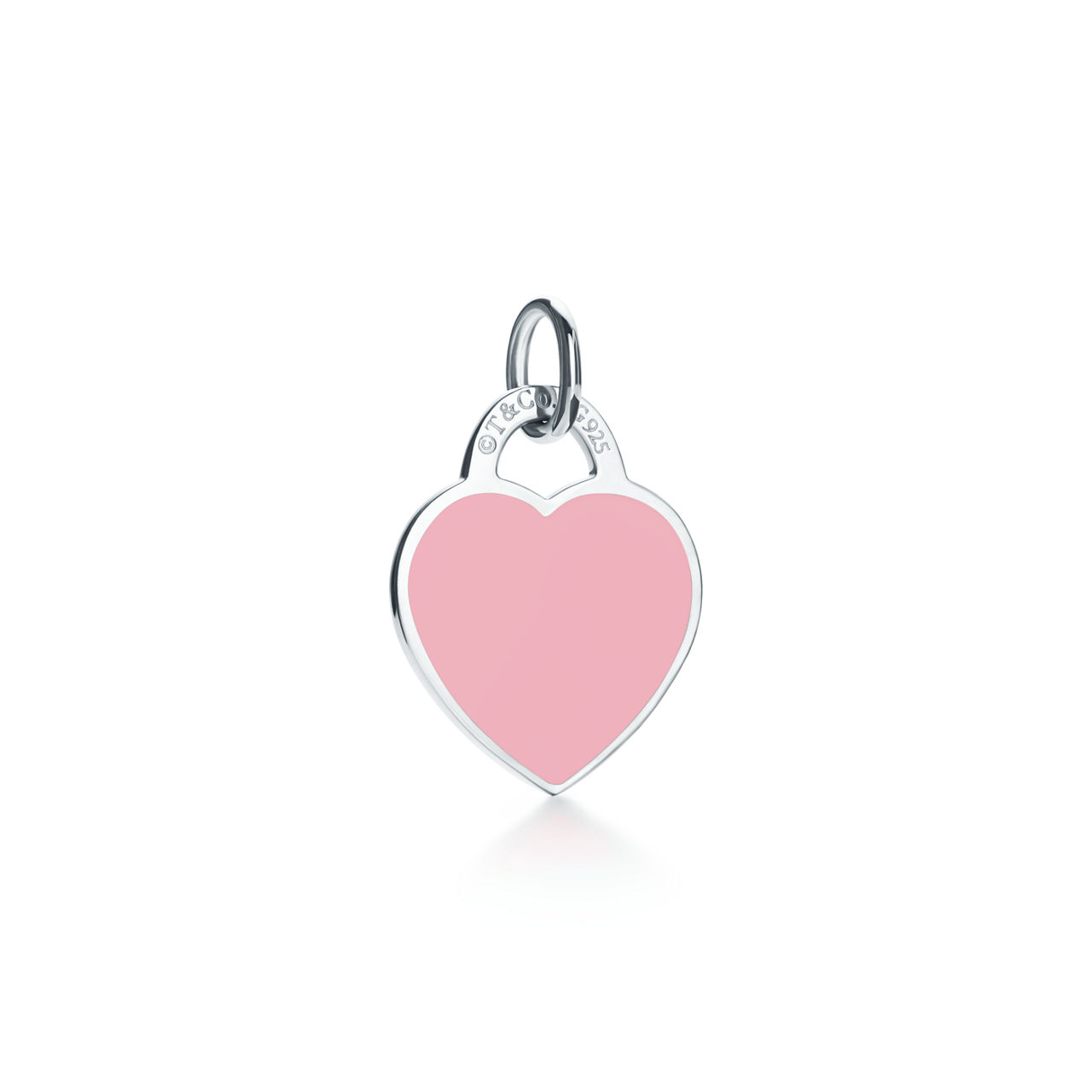 Return to Tiffany™:Pink Heart Tag Charm in Silver, Small image number 0