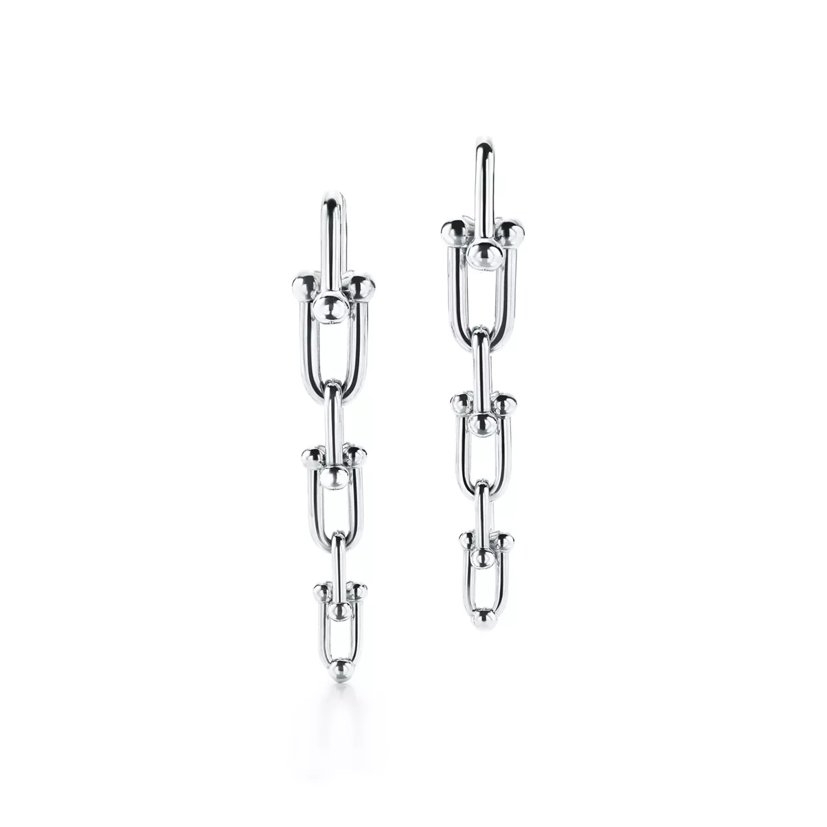 Graduated Link Earrings in Sterling Silver
