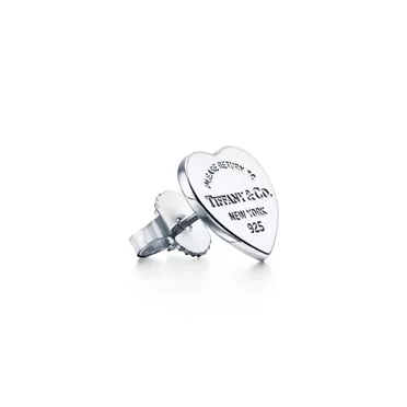Return to Tiffany™:Pendientes de botón de insignia de corazón en plata, tamaño mini, 2