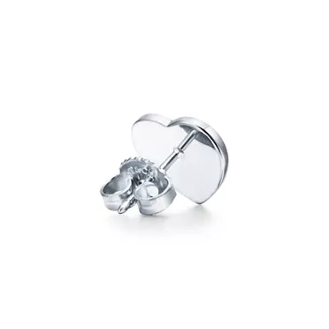 Return to Tiffany™:Pendientes de botón de insignia de corazón en plata, tamaño mini, 3