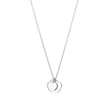 Return to Tiffany™:Double Heart Tag Pendant in Silver, Mini, 2