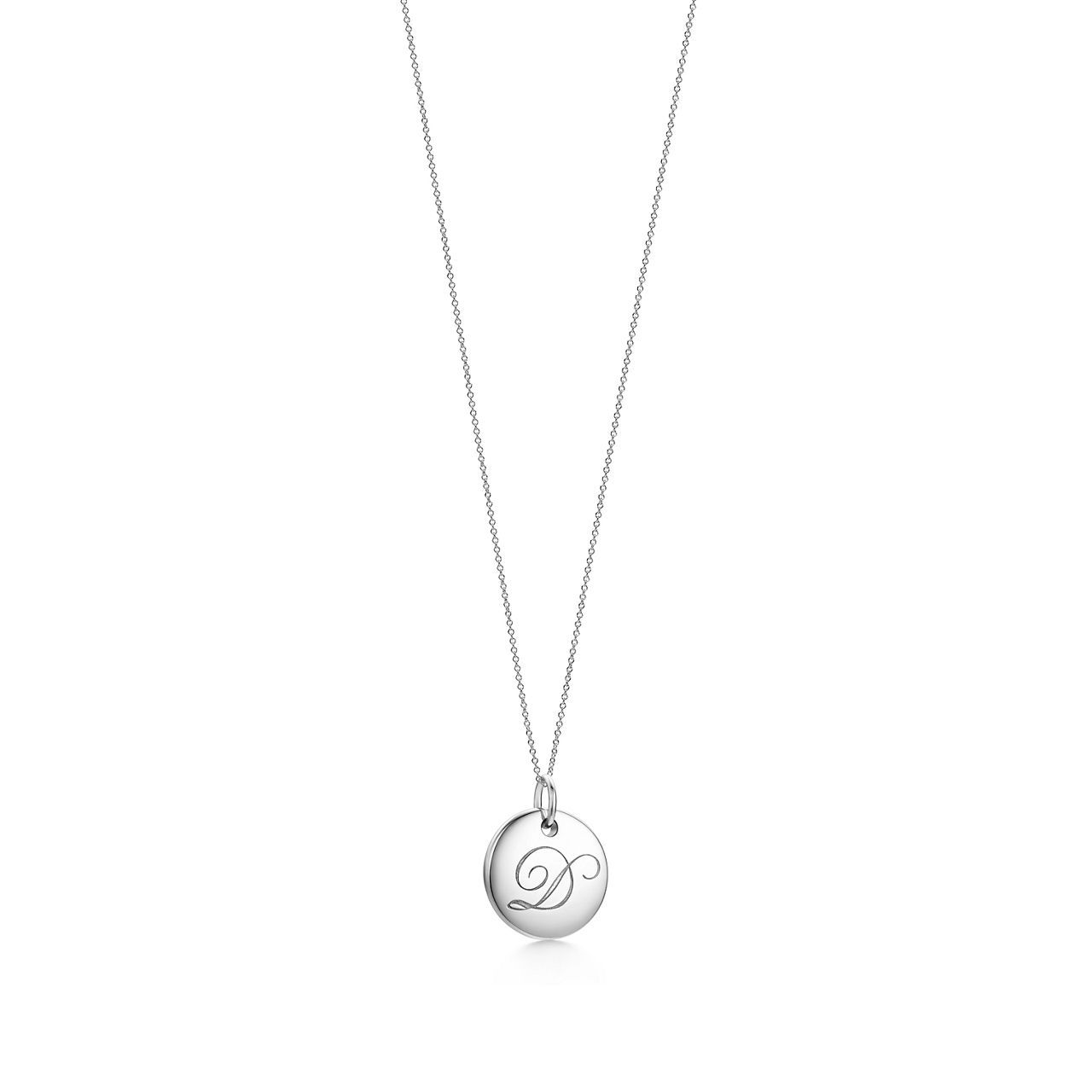 Tiffany Notes:Letter D Round Pendant in Sterling Silver image number 0