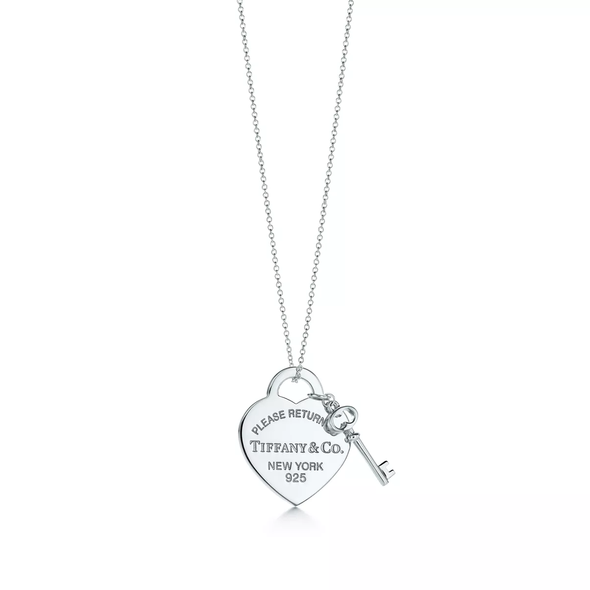 Pendente chiave Heart Tag in argento, medio