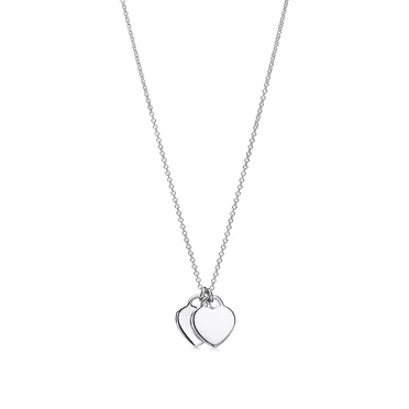 Return to Tiffany®:Tiffany Blue® Double Heart Tag Pendant in Silver, Mini, 2