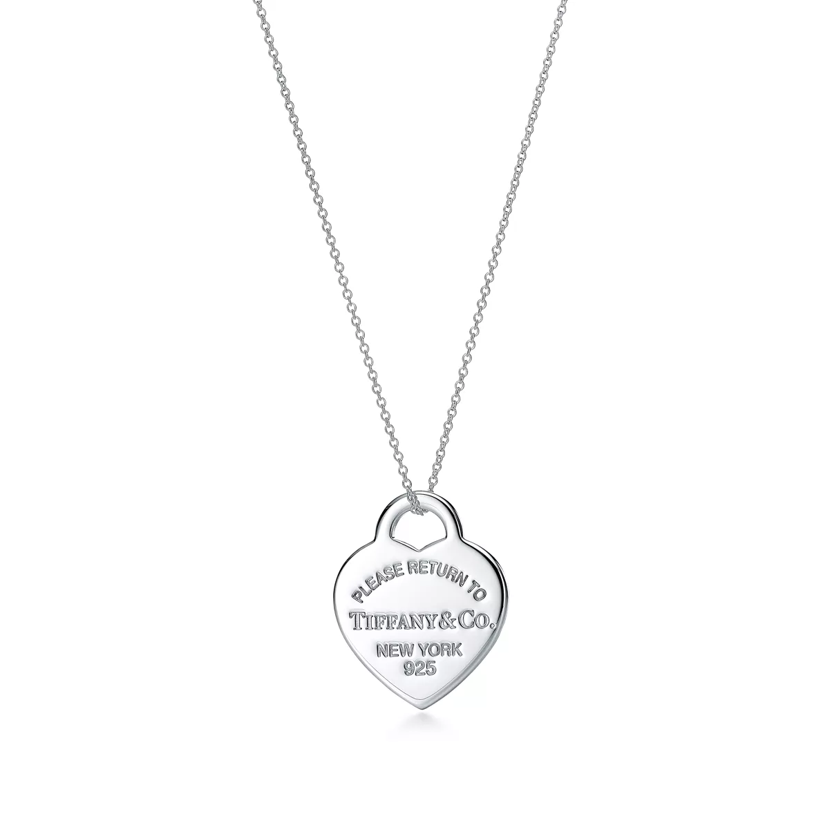 Pendente Heart Tag in argento, medio