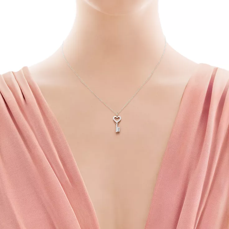 Tiffany Keys:Schlüssel-Anhänger mit Herz in Silber, 1