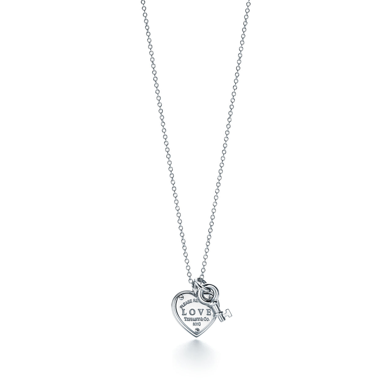 Return to Tiffany™:Love Heart Tag Key Pendant in Silver image number 0