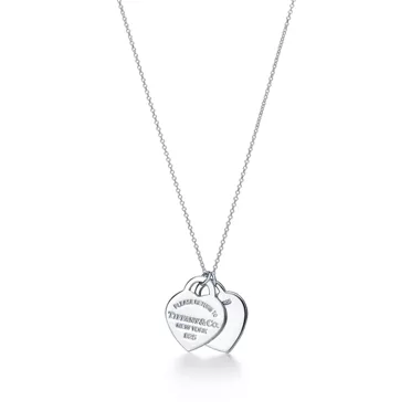 Return to Tiffany™:Tiffany Blue® Double Heart Tag Pendant in Silver, 2