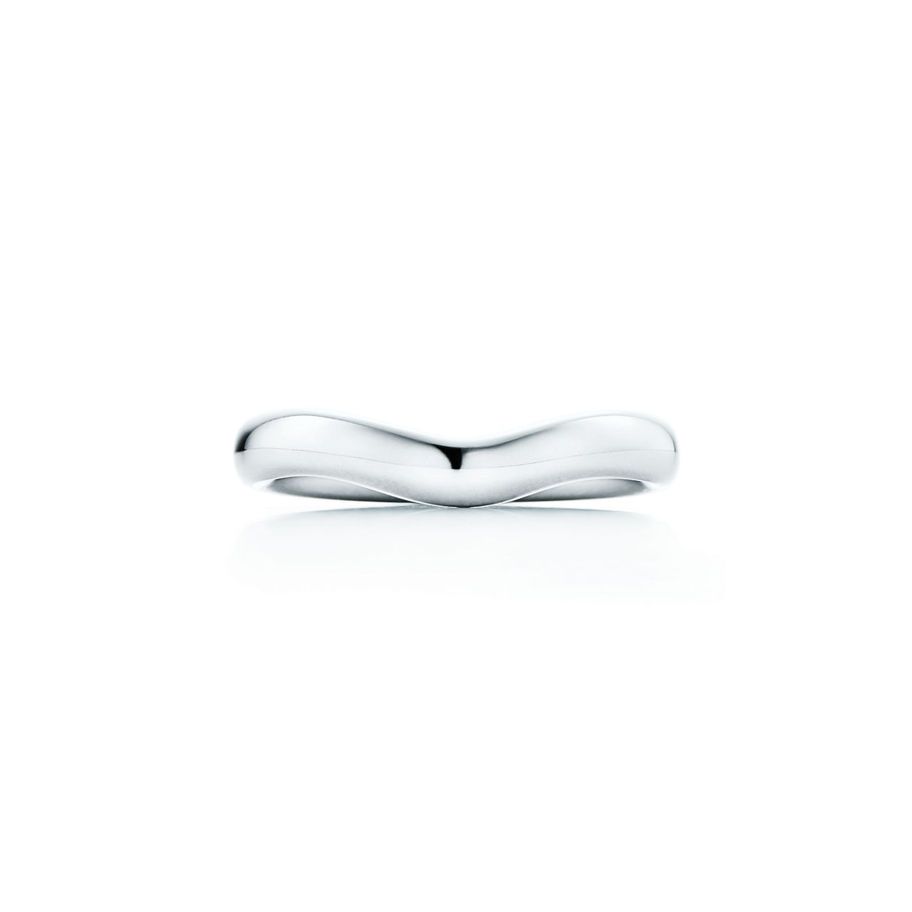 Curved Band Ring in Platinum