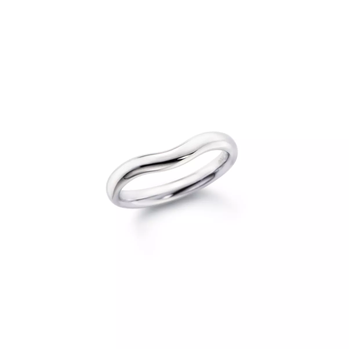 Curved Band Ring in Platinum