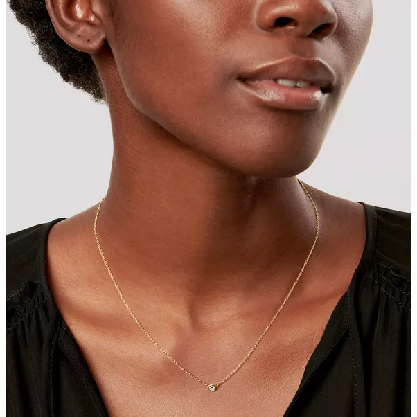 Diamonds by the Yard® Single Diamond Pendant in Yellow Gold